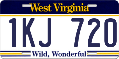 WV license plate 1KJ720