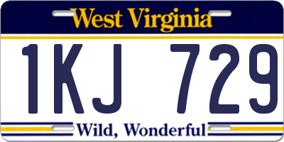 WV license plate 1KJ729