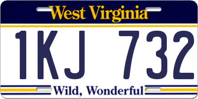 WV license plate 1KJ732