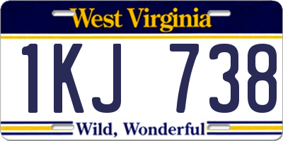 WV license plate 1KJ738