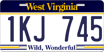 WV license plate 1KJ745