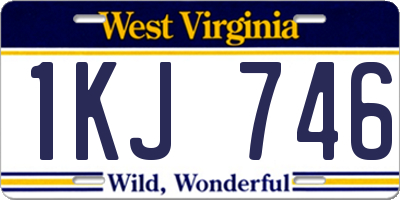 WV license plate 1KJ746