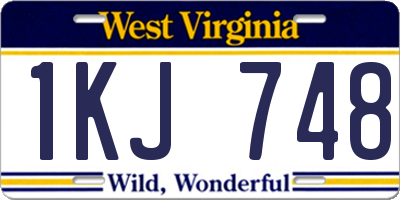 WV license plate 1KJ748