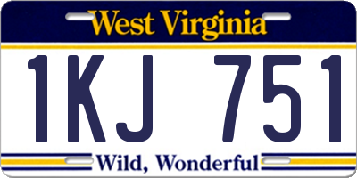 WV license plate 1KJ751