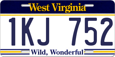 WV license plate 1KJ752