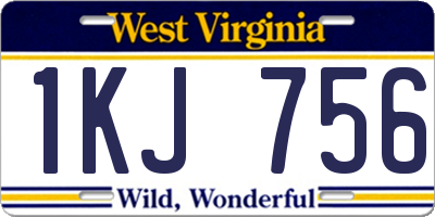WV license plate 1KJ756