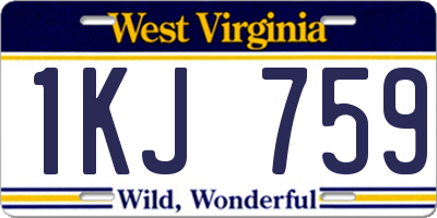 WV license plate 1KJ759