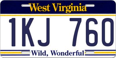 WV license plate 1KJ760