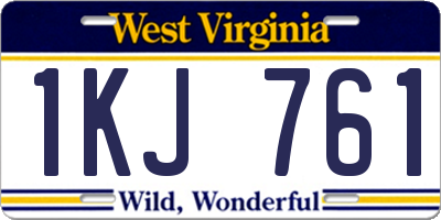 WV license plate 1KJ761