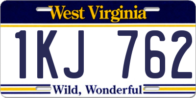 WV license plate 1KJ762