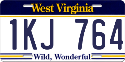 WV license plate 1KJ764