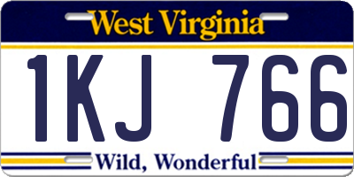 WV license plate 1KJ766