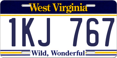 WV license plate 1KJ767
