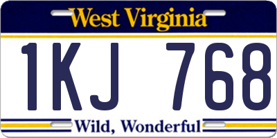 WV license plate 1KJ768
