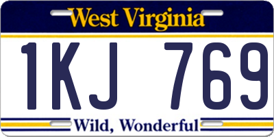 WV license plate 1KJ769