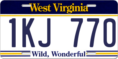 WV license plate 1KJ770