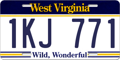 WV license plate 1KJ771