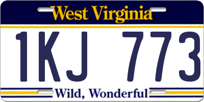 WV license plate 1KJ773