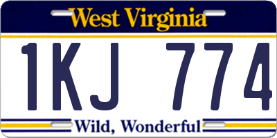 WV license plate 1KJ774