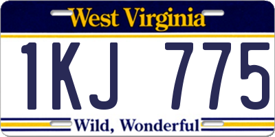 WV license plate 1KJ775