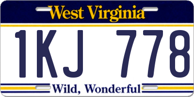 WV license plate 1KJ778