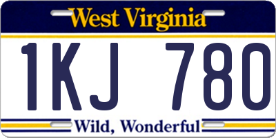WV license plate 1KJ780