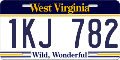 WV license plate 1KJ782