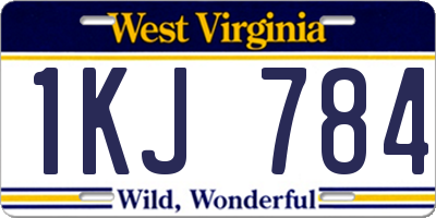 WV license plate 1KJ784