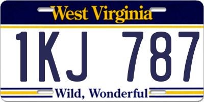 WV license plate 1KJ787
