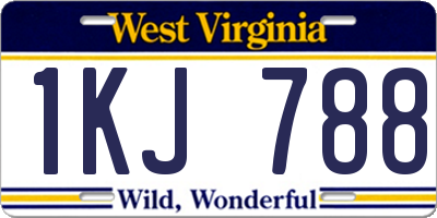 WV license plate 1KJ788