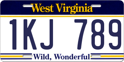 WV license plate 1KJ789