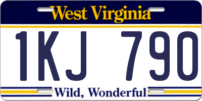 WV license plate 1KJ790