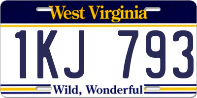 WV license plate 1KJ793