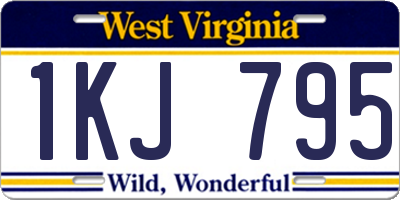 WV license plate 1KJ795