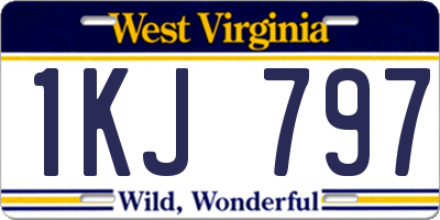 WV license plate 1KJ797