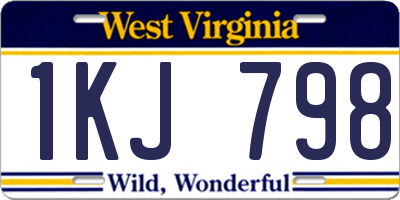 WV license plate 1KJ798