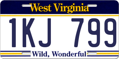 WV license plate 1KJ799