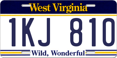 WV license plate 1KJ810