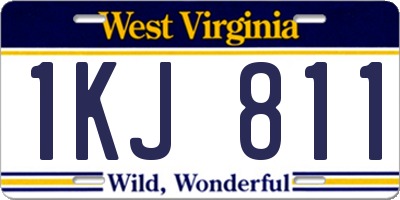 WV license plate 1KJ811