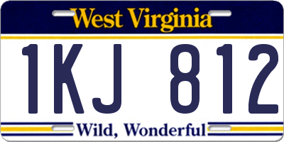 WV license plate 1KJ812