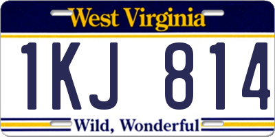 WV license plate 1KJ814
