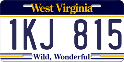WV license plate 1KJ815