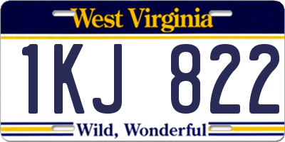 WV license plate 1KJ822