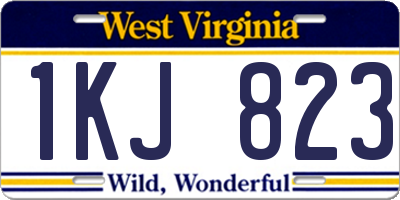 WV license plate 1KJ823