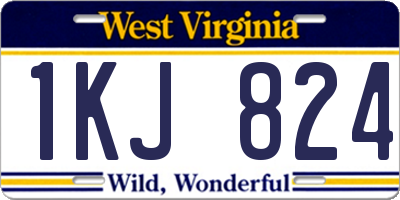 WV license plate 1KJ824