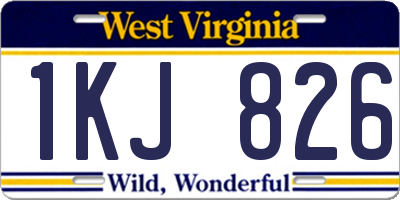 WV license plate 1KJ826