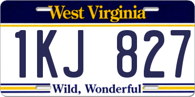 WV license plate 1KJ827