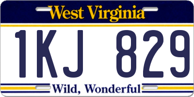 WV license plate 1KJ829
