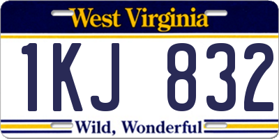 WV license plate 1KJ832