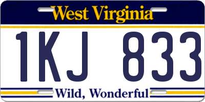 WV license plate 1KJ833